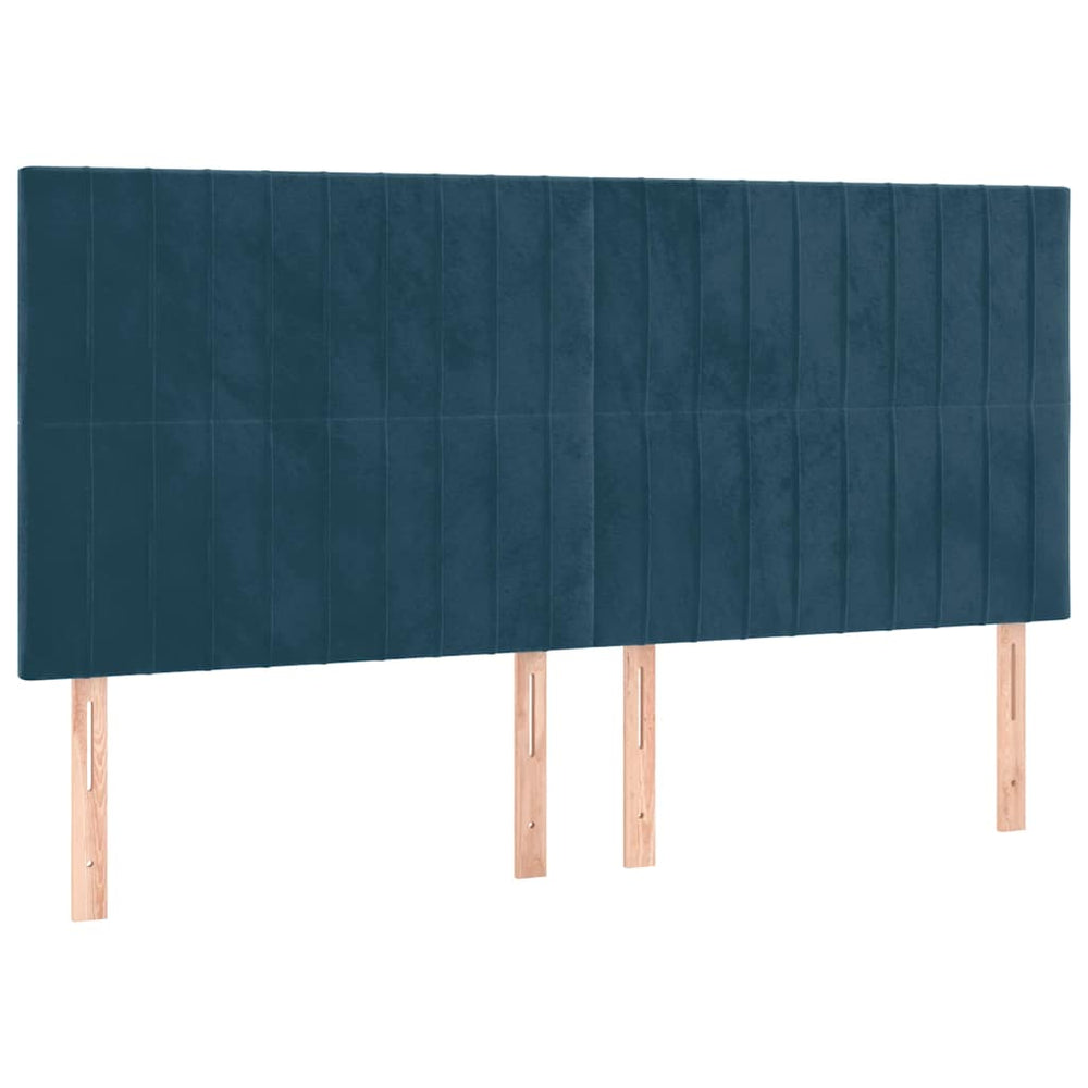 Kopfteil Dunkelblau 180x5x118/128 cm Samt