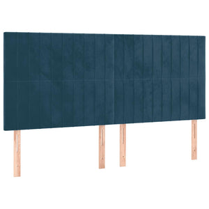 Kopfteil Dunkelblau 180x5x118/128 cm Samt