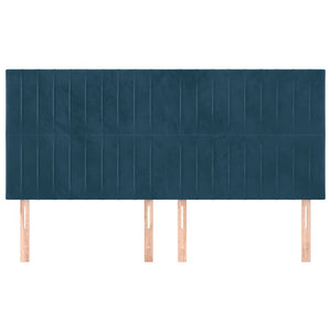 Kopfteil Dunkelblau 180x5x118/128 cm Samt