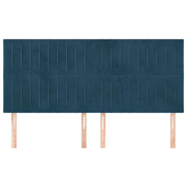 Kopfteil Dunkelblau 180x5x118/128 cm Samt