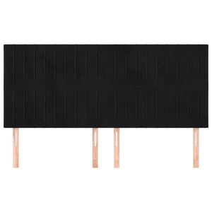 Kopfteil Schwarz 200 x 5 x 118/128 cm Samt