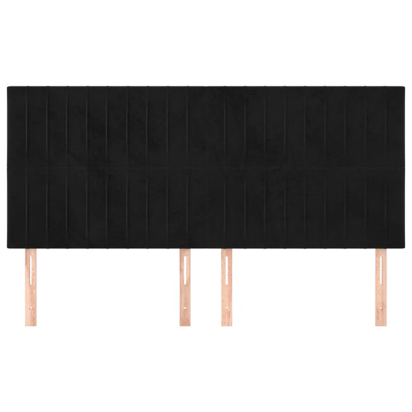 Kopfteil Schwarz 200 x 5 x 118/128 cm Samt