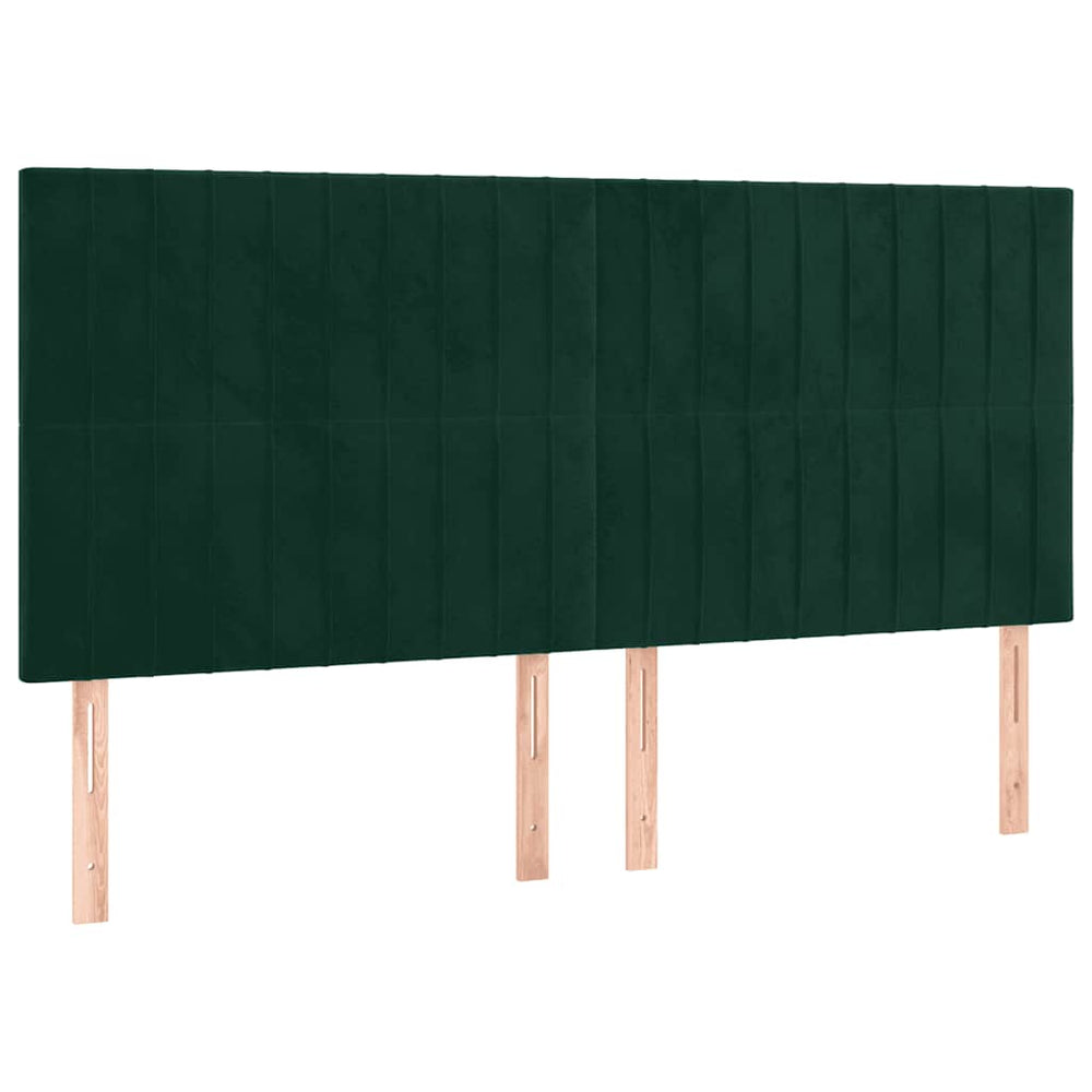 Kopfteil Dunkelgrün 200 x 5 x 118/128 cm Samt
