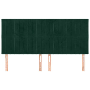 Kopfteil Dunkelgrün 200 x 5 x 118/128 cm Samt