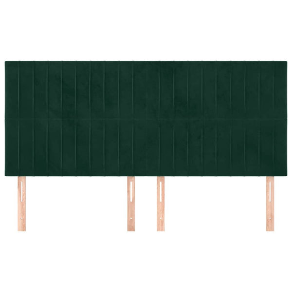 Kopfteil Dunkelgrün 200 x 5 x 118/128 cm Samt