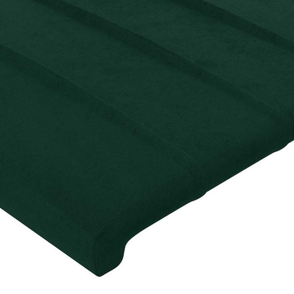 Kopfteil Dunkelgrün 200 x 5 x 118/128 cm Samt