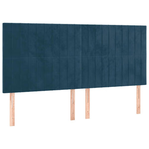 Kopfteil Dunkelblau 200 x 5 x 118/128 cm Samt