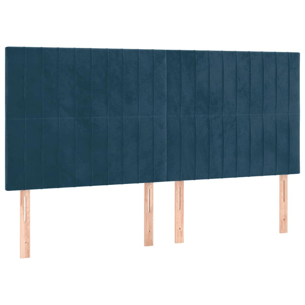 Kopfteil Dunkelblau 200 x 5 x 118/128 cm Samt