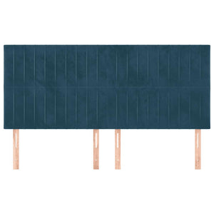 Kopfteil Dunkelblau 200 x 5 x 118/128 cm Samt