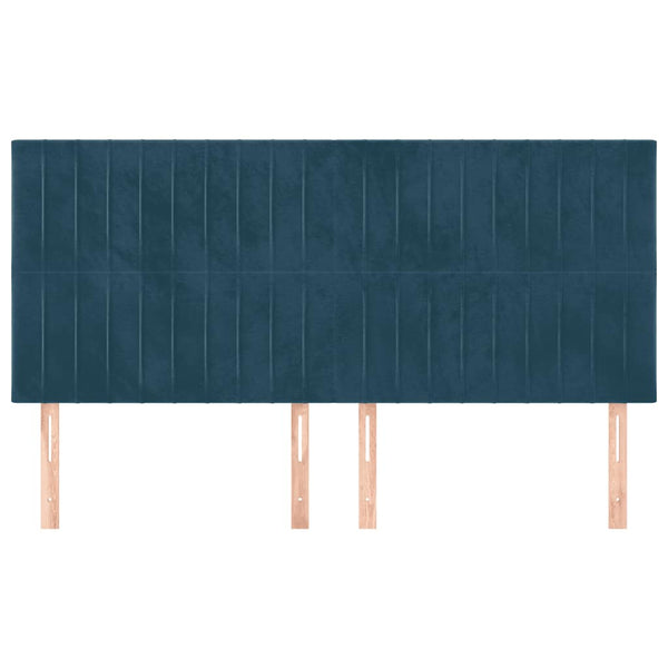 Kopfteil Dunkelblau 200 x 5 x 118/128 cm Samt