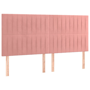 Kopfteil Rosa 200 x 5 x 118/128 cm Samt