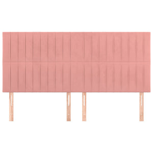 Kopfteil Rosa 200 x 5 x 118/128 cm Samt