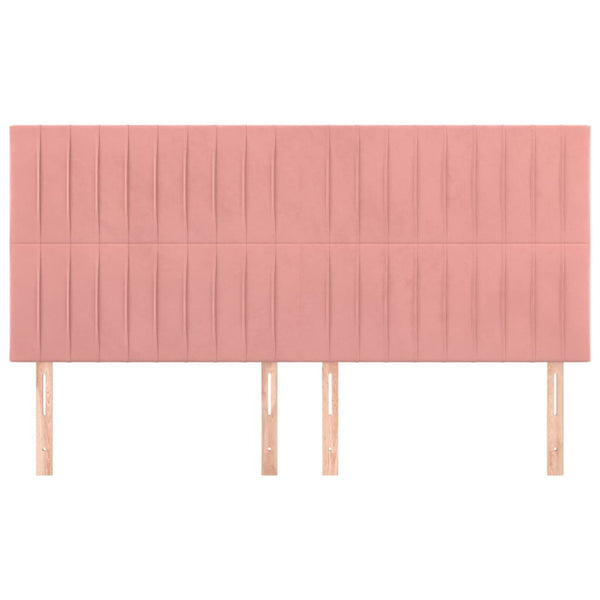 Kopfteil Rosa 200 x 5 x 118/128 cm Samt