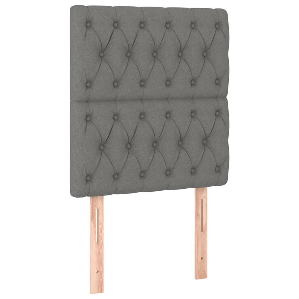 Kopfteil Dunkelgrau 80 x 7 x 118/128 cm Stoff