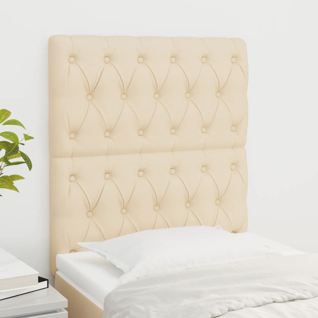 Kopfteil Creme 80x7x118/128 cm Stoff