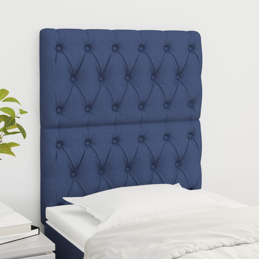 Kopfteil Blau 80x7x118/128 cm Stoff