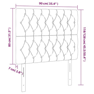 Kopfteil Dunkelgrau 90 x 7 x 118/128 cm Stoff