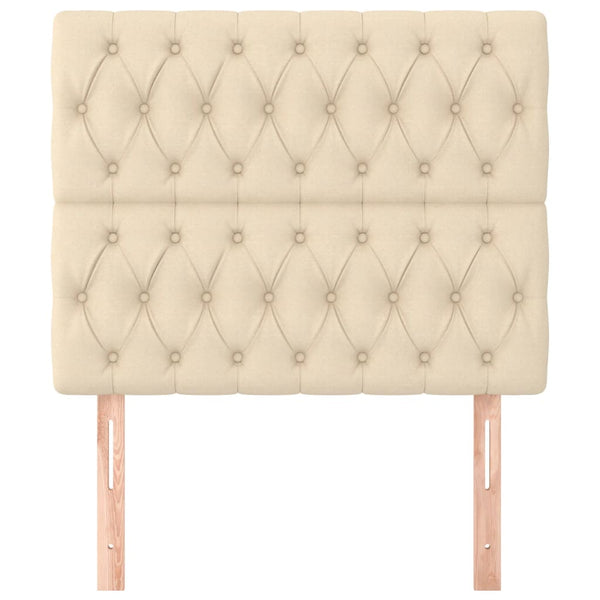Kopfteil Creme 90x7x118/128 cm Stoff