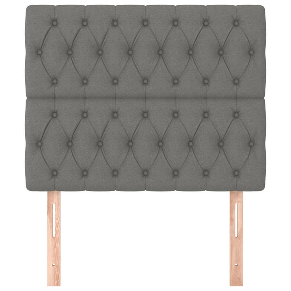 Kopfteil Dunkelgrau 100 x 7 x 118/128 cm Stoff