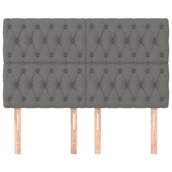 Kopfteil Dunkelgrau 144 x 7 x 118/128 cm Stoff