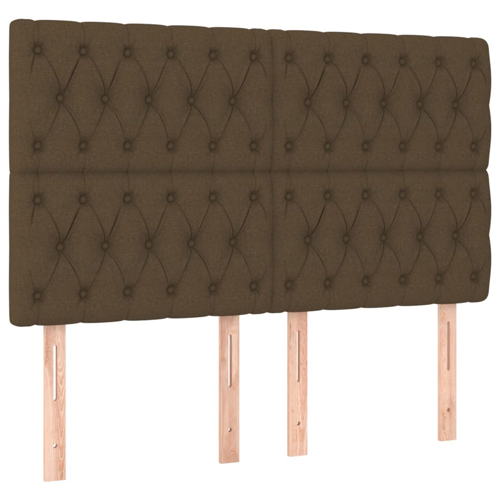 vidaXL Tête de lit Marron foncé 144x7x118/128 cm Tissu