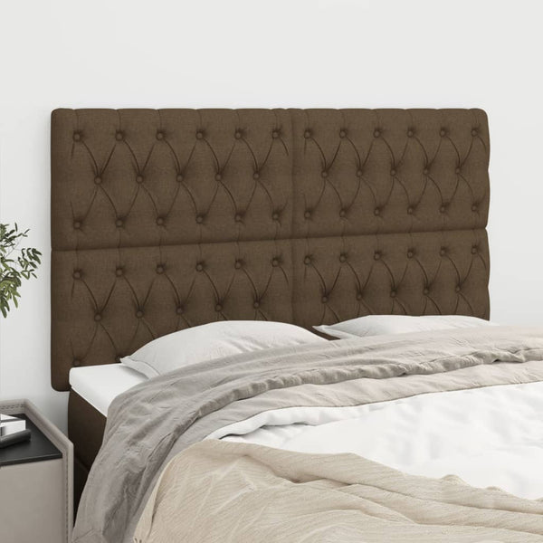 Kopfteil Dunkelbraun 144x7x118/128 cm Stoff