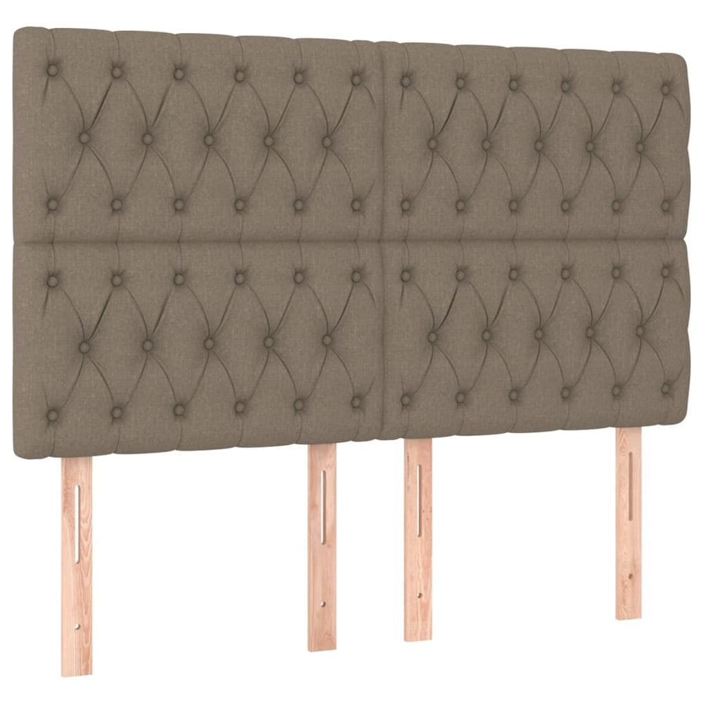 vidaXL Tête de lit taupe 144x7x118/128 cm Tissu