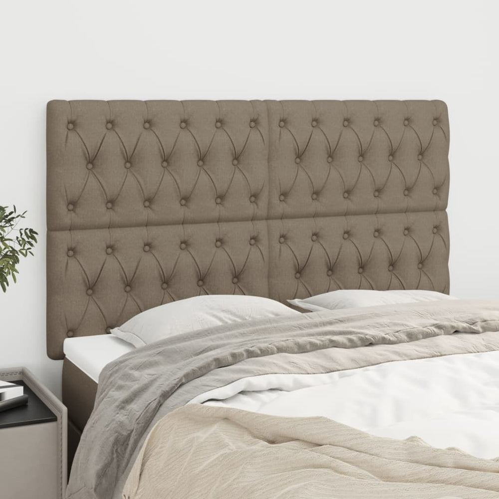 vidaXL Tête de lit taupe 144x7x118/128 cm Tissu