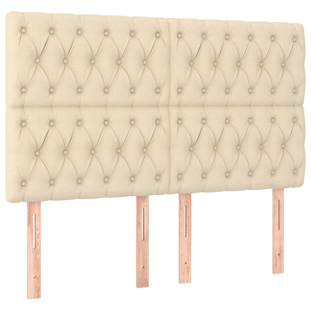 vidaXL Tête de lit crème 144x7x118/128 cm Tissu