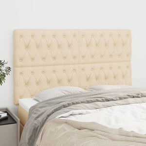 Kopfteil Creme 144x7x118/128 cm Stoff
