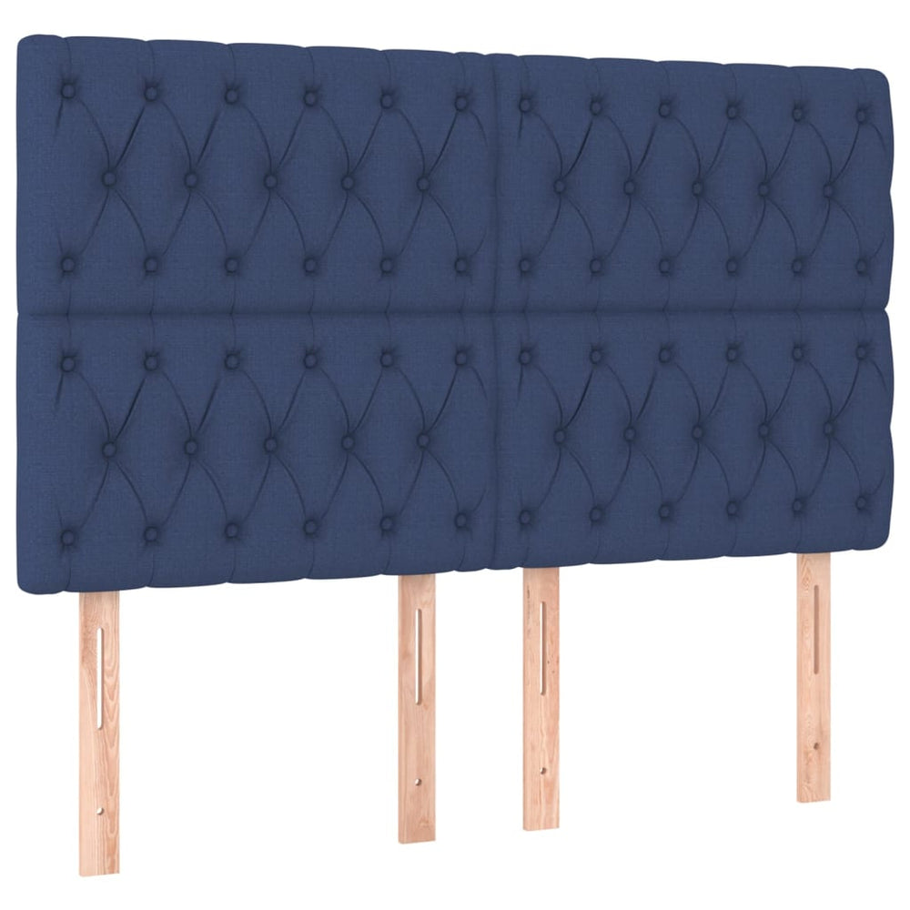 vidaXL Tête de lit bleu 144x7x118/128 cm Tissu