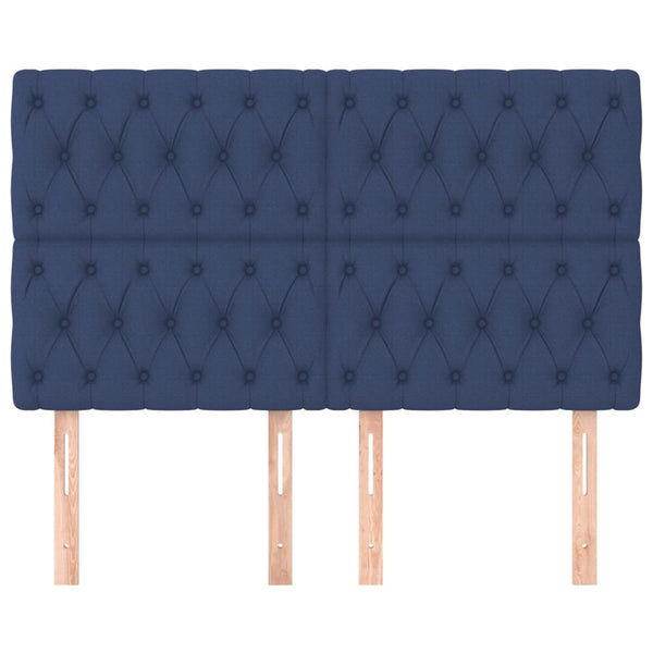 Kopfteil Blau 144x7x118/128 cm Stoff