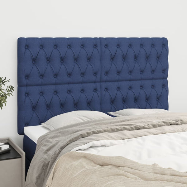 Kopfteil Blau 144x7x118/128 cm Stoff