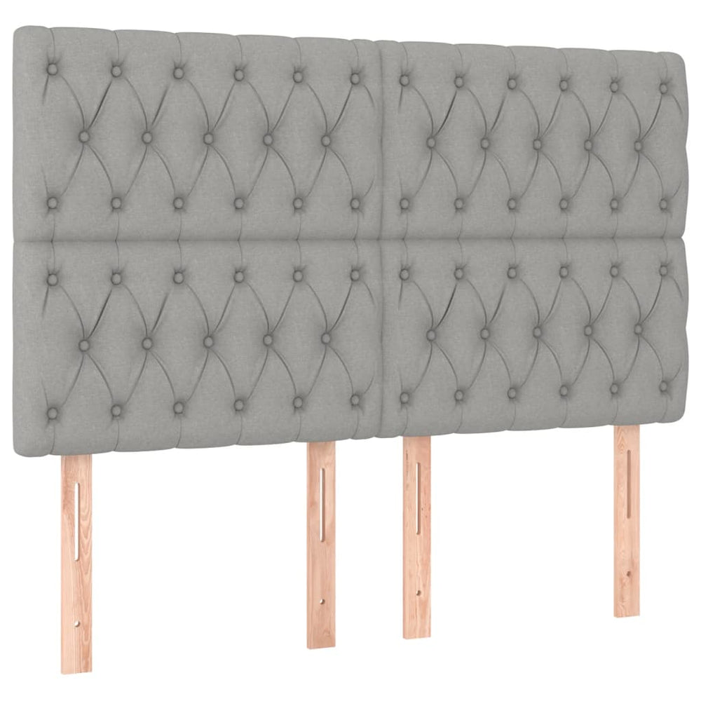vidaXL Tête de lit Gris clair 160 x 7 x 118/128 cm Tissu