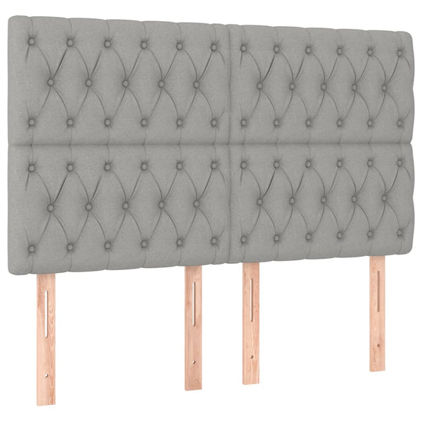 Kopfteil Hellgrau 160 x 7 x 118/128 cm Stoff