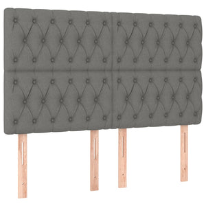 Kopfteil Dunkelgrau 160 x 7 x 118/128 cm Stoff