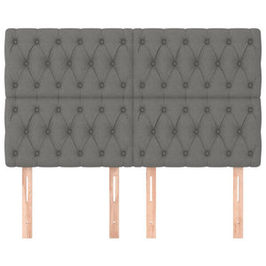 Kopfteil Dunkelgrau 160 x 7 x 118/128 cm Stoff