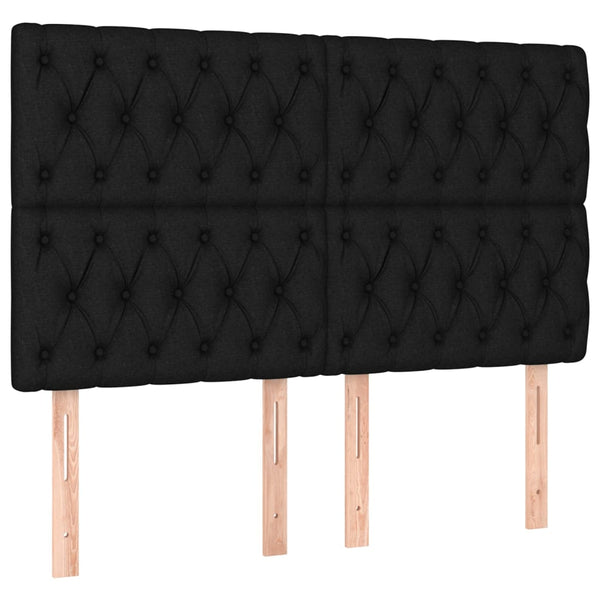 Kopfteil Schwarz 160 x 7 x 118/128 cm Stoff