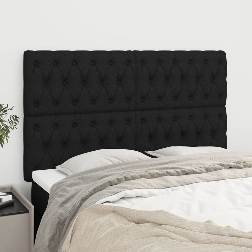 vidaXL Tête de lit Noir 160 x 7 x 118/128 cm Tissu