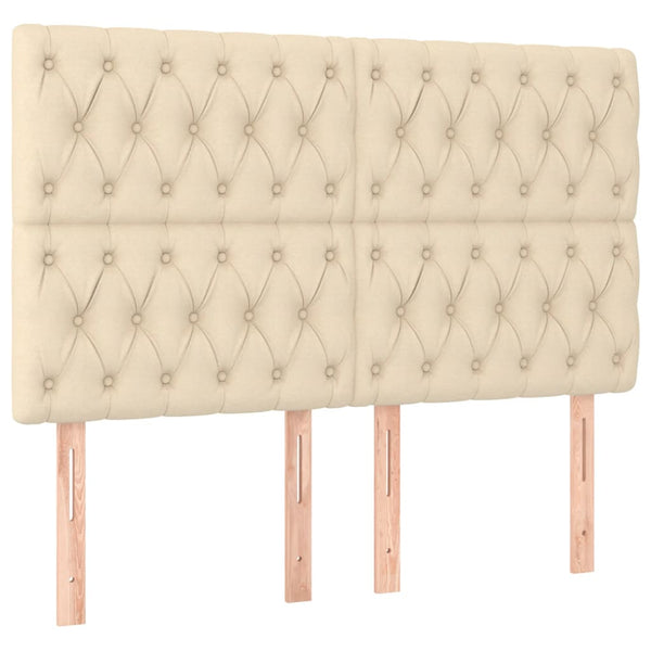Kopfteil Creme 160x7x118/128 cm Stoff