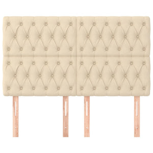 Kopfteil Creme 160x7x118/128 cm Stoff