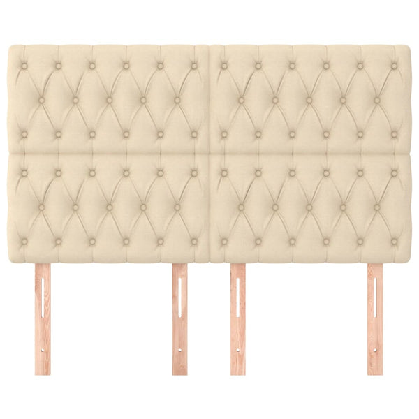 Kopfteil Creme 160x7x118/128 cm Stoff