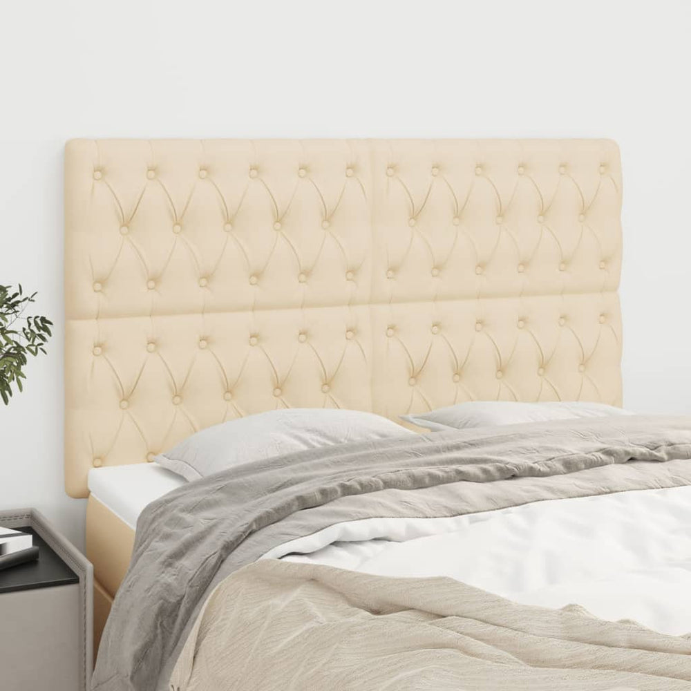 vidaXL Tête de lit crème 160x7x118/128 cm Tissu
