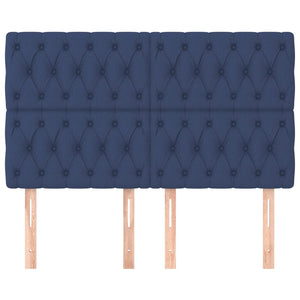 Kopfteil Blau 160 x 7 x 118/128 cm Stoff