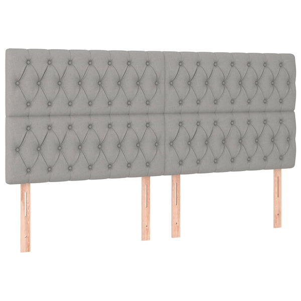 Kopfteil Hellgrau 180x7x118/128 cm Stoff
