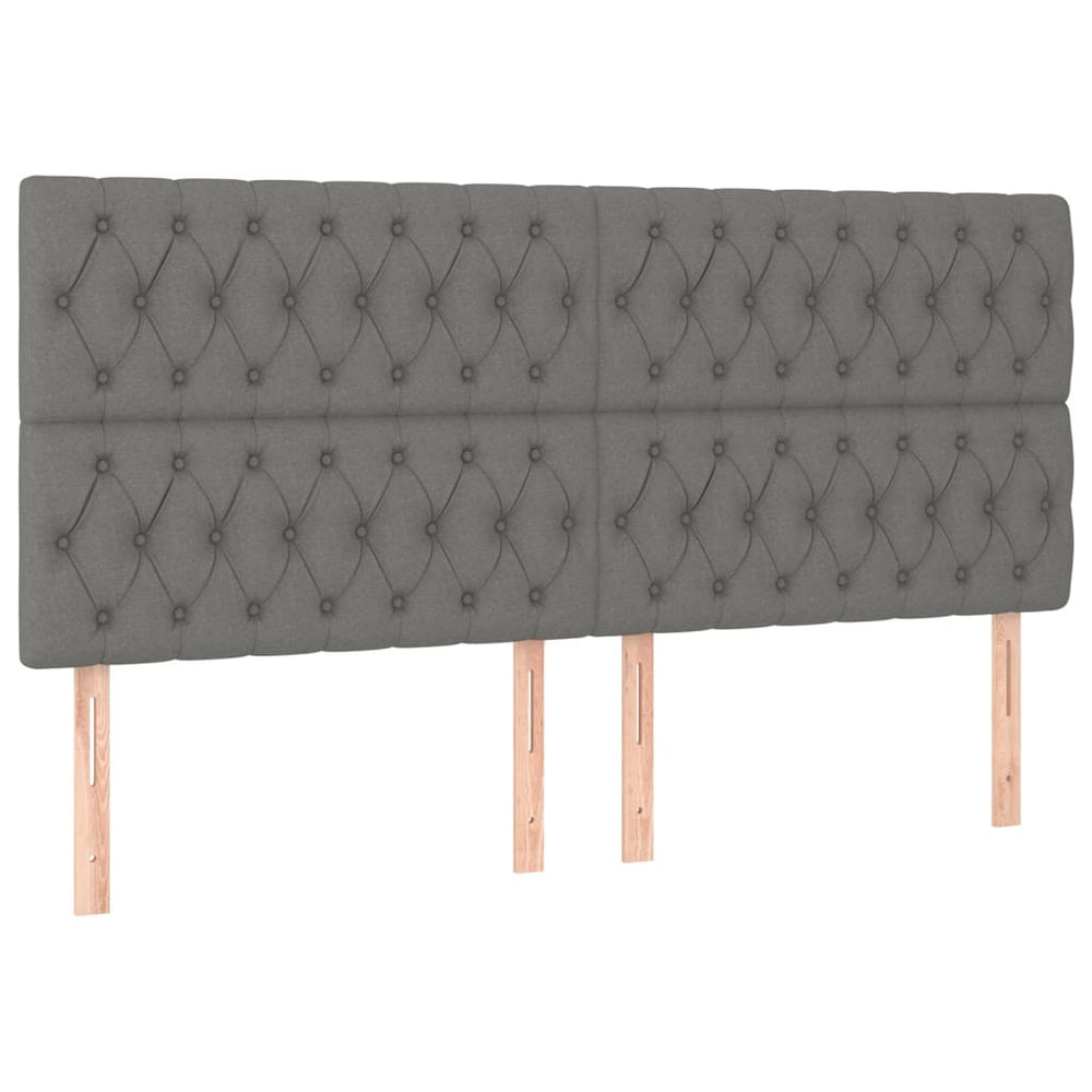 vidaXL Tête de lit Gris foncé 180 x 7 x 118/128 cm Tissu