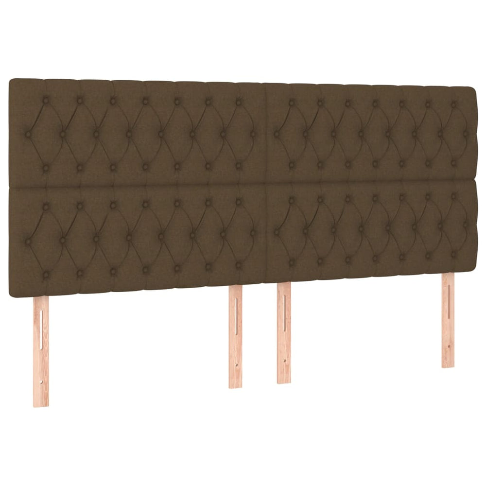 vidaXL Tête de lit Marron foncé 180 x 7 x 118/128 cm Tissu