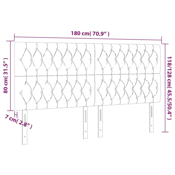 Kopfteil Dunkelbraun 180 x 7 x 118/128 cm Stoff