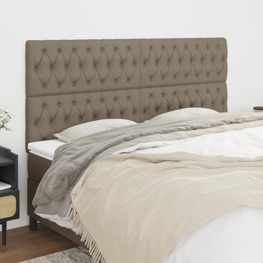 vidaXL Tête de lit Taupe 180x7x118/128 cm Tissu
