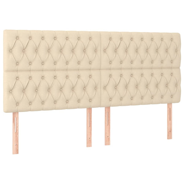 Kopfteil Creme 180x7x118/128 cm Stoff